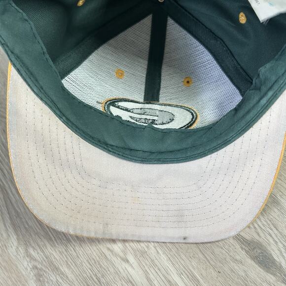 Vintage Green Bay Packers Hat Snapback NFL Football Logo 7 Green Yellow Cap - Picture 6 of 9
